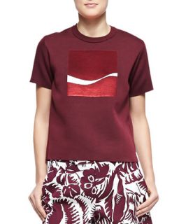 Womens Embroidered Square Crew Sweater   Marc Jacobs   Burgundy (SMALL)