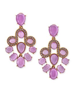 Resin Faceted Chandelier Clip On Earrings, Lilac   Oscar de la Renta   Lilac