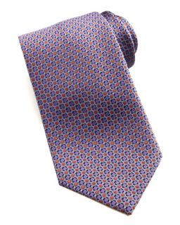 Mens Mini Circle Silk Tie, Orange/Purple   Brioni   Ornage