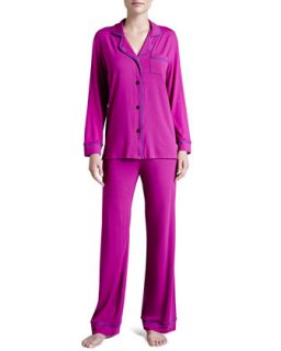 Womens Bella Piped Solid Pajamas, Jelly/Sweet Grape   Cosabella   Jelly/Sweet