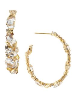 18k Golden Ice Diamond Hoop Earrings   Alexis Bittar Fine   Gold (18k )
