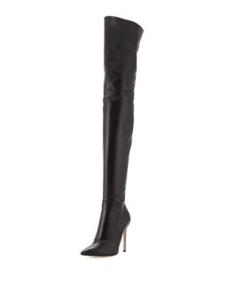 Leather Over the Knee Boot, Black   Gianvito Rossi   Black (38.0B/8.0B)