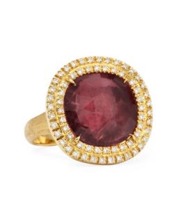 Jaipur Sunset 18kt Gold Double Diamond Pink Tourmaline Ring   Marco Bicego  