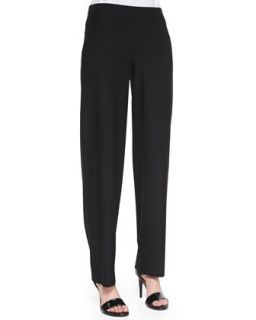 Womens Washable Crepe Straight Leg Pants   Eileen Fisher   Graphite (SMALL