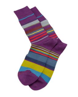 Mens Peg Stripe Socks, Purple   Paul Smith   Purple