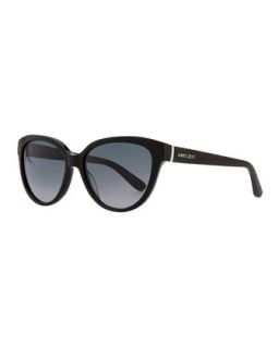 Odetts Plastic Cat Eye Sunglasses, Black   Jimmy Choo   Black