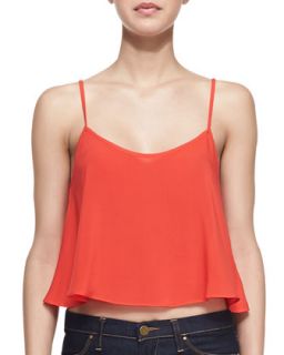 Womens Fire Voile Crop Top   Lily Aldridge for Velvet   Coral (SMALL)