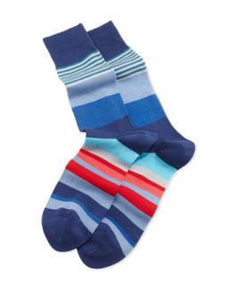 Mens Varied Striped Socks, Blue   Paul Smith   Blue