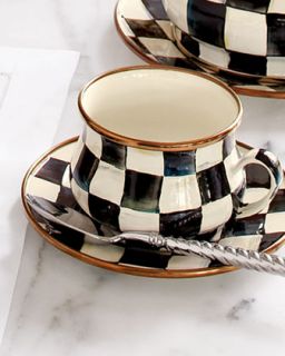 Courtly Check 10 oz. Enamel Teacup   MacKenzie Childs