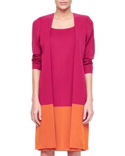 Womens Long Colorblock Jacket   Misook   Saffron multi (LARGE (12/14))