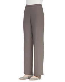 Womens Silk Georgette Crepe Pants   Eileen Fisher   Taupe (10)