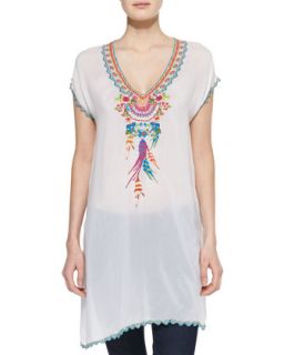 Womens Sweet Dreams Embroidered Georgette Tunic   Johnny Was Collection  