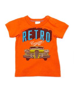 Retro Car Print Tee, Orange, 12 24 Months   Bitz Kids   Orange (18 24M)