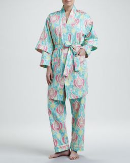 Womens King Louis Sateen Kimono Robe   Bedhead   Aqua (LARGE/10 12)