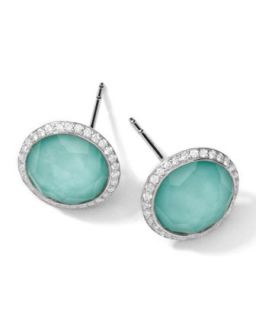 Stella Stud Earrings in Turquoise Double with Diamonds   Ippolita   Silver