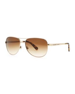 dusty aviator sunglasses, gold/almond   kate spade new york   Almond