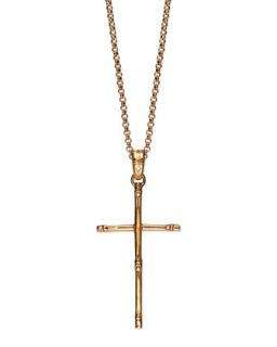Bamboo 18k Gold Cross Pendant Necklace   John Hardy   Gold (18k )