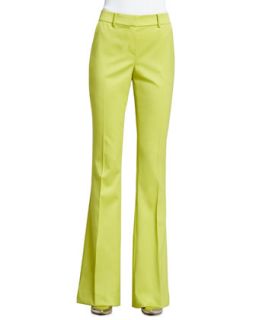 Womens Boot Cut Trouser Pants, Chartreuse   St. John Collection   Chartreuse
