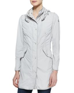 Womens Long Snap Front Jacket, Stone   Moncler   Stone (3/L)