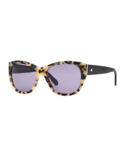 Kia Square Tortoise Sunglasses, Cream/Black   kate spade new york   Brown