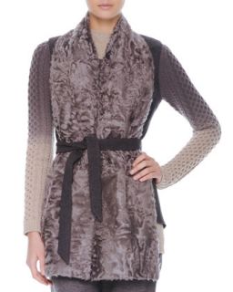 Womens Wool & Shearling Convertible Vest   Mantu   Charcoal (44/8)