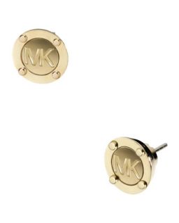 Astor Stud Logo Earrings, Golden   Michael Kors   Golden (ONE SIZE)