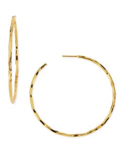 Thin Hammered Gold Plated Hoop Earrings   Nest   Gold