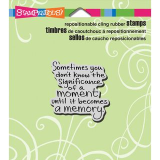 Stampendous Cling Rubber Stamp 3.5inx4in Sheet moment Memory