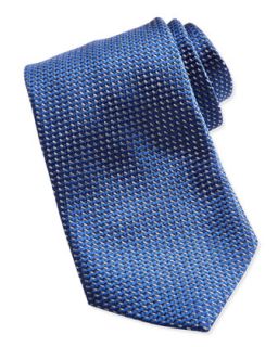 Mens Textured Solid Tie, Blue   Ermenegildo Zegna   Blue