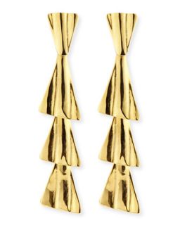 18k Gold Plated Fan Drop Earrings with Post   Robert Lee Morris   Gold (18k )