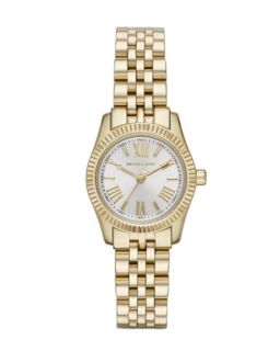 Petite Gold Color Stainless Steel Lexington Three Hand Watch   Michael Kors  