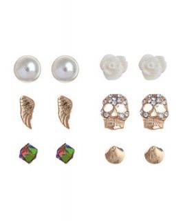 Six Pack Skull and Wing Stud Set