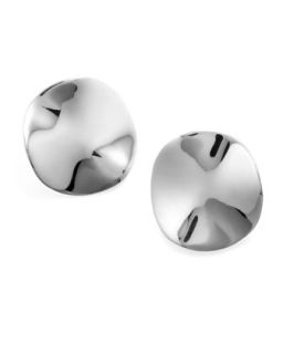 Sterling Silver Wavy Disc Clip On Earrings   Ippolita   Silver