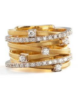 Goa Seven Row Mixed Gold Diamond Ring   Marco Bicego   Gold (7)