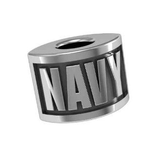 Military Armed Services Navy Bead Fits Most Pandora Style Bracelets Including Pandora, Chamilia, Biagi, Zable, Troll and More. High Quality Bead in Stock for Immediate Shipping. This Is the Highest Quality Bead on the Market and a % of Sales Is Donated to 