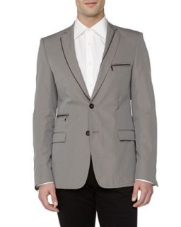 Mens Trend Fit Zipper Detail Jacket, Grey   Versace   Grey (50)