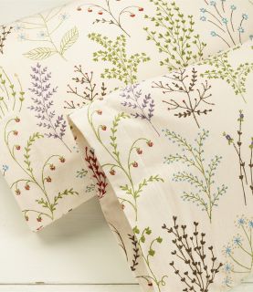 Botanical Floral Flannel Pillowcases/Set Of Two