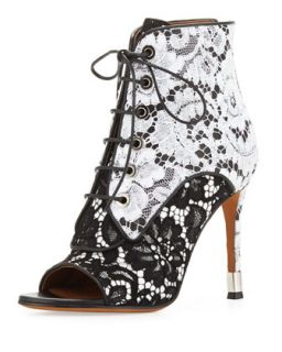 Open Toe Lace Ankle Boot   Givenchy   Black/White (36.0B/6.0B)