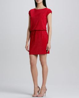 Womens Diamond Drawstring Dress   Grayse   Red (MEDIUM)