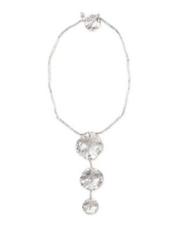 Serenity Silver Diamond & Floral Drop Necklace   COOMI   Silver