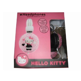 Hello Kitty Bejeweled Headphones with Mic (Pink, Bling, Embellished, over ear) Electronics