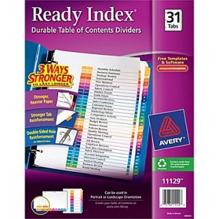 Avery Ready Index Multicolor Table of Contents Monthly Tab Dividers, 1 31