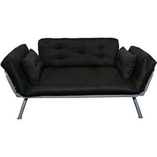 Elite Mali Flex Futon Combination Sofa/Lounger/Sleeper, Silver and Black