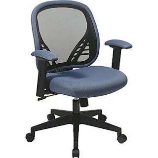 Office Star Space Fabric DuraGrid Back&Mesh Seat Manager Chair with Adjustable Padded Arm,BlueMist