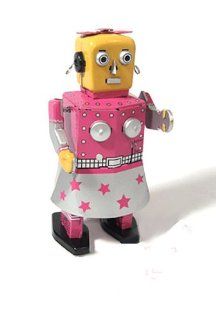 Wind Up Walking Tin Toy Venus Robot   Reproduction Toys & Games