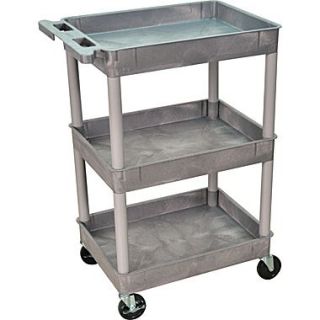 Luxor STC Series 36 1/2(H) 3 Shelves Tub Cart, Gray