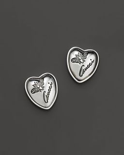 Gucci Flora Silver Heart Stud Earrings's