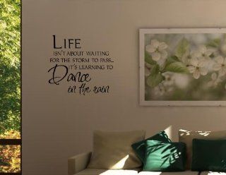 LIFE ISN'T ABOUT WAITING FOR THE STORM TO PASS IT'S LEARNING TO DANCE IN THE  Wall Decor Stickers  