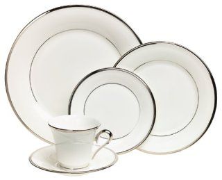 Lenox Solitaire White Platinum Banded 5 Piece Place Setting, Service for 1 Dinnerware Sets Kitchen & Dining