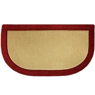 Solid Chenille Memory Foam Kitchen Rug Slice, Red, 20 Inch by 36 Inch   Kitchen Mats